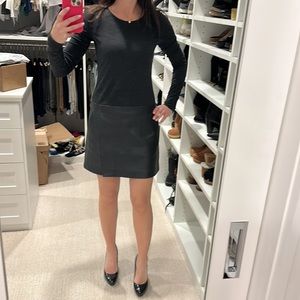 NWT Theory leather bottom dress